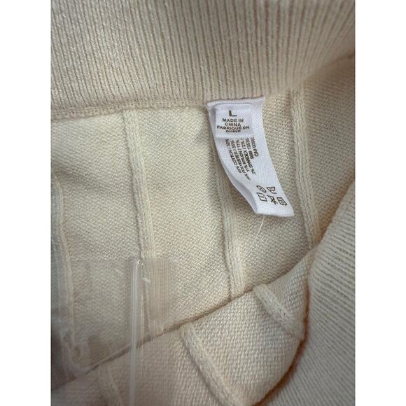 Skin Worldwide Kassidy Pant Women's L Whipped Cream Button Wide Leg Lounge Knit - Picture 4 of 9